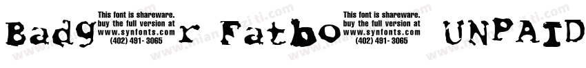 Badger Fatboy UNPAID DEMO字体转换